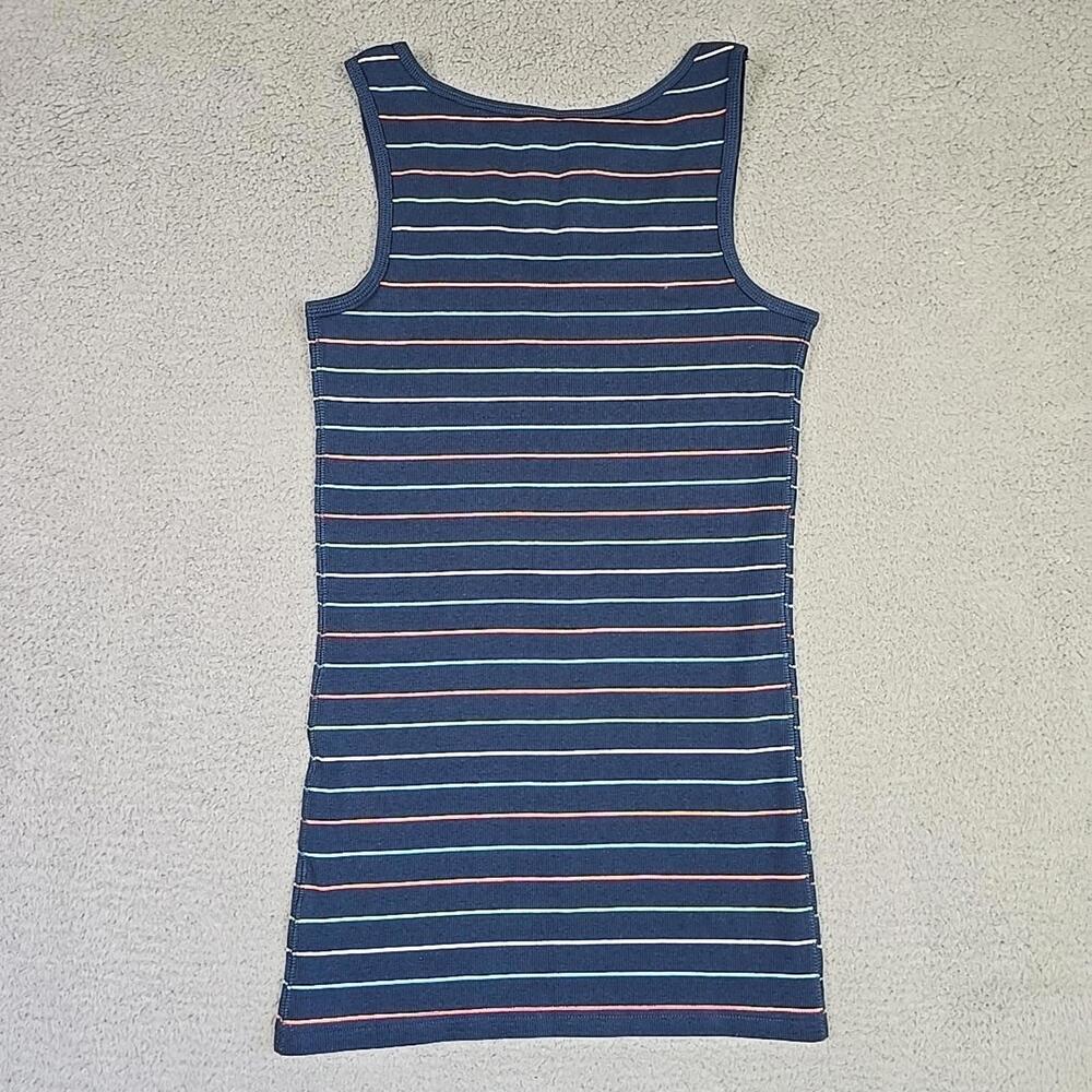 TIME AND TRUE Blue Navy Striped Fitted Cami Scoop Neck Tank Top Size L (12-14) - Picture 9 of 9